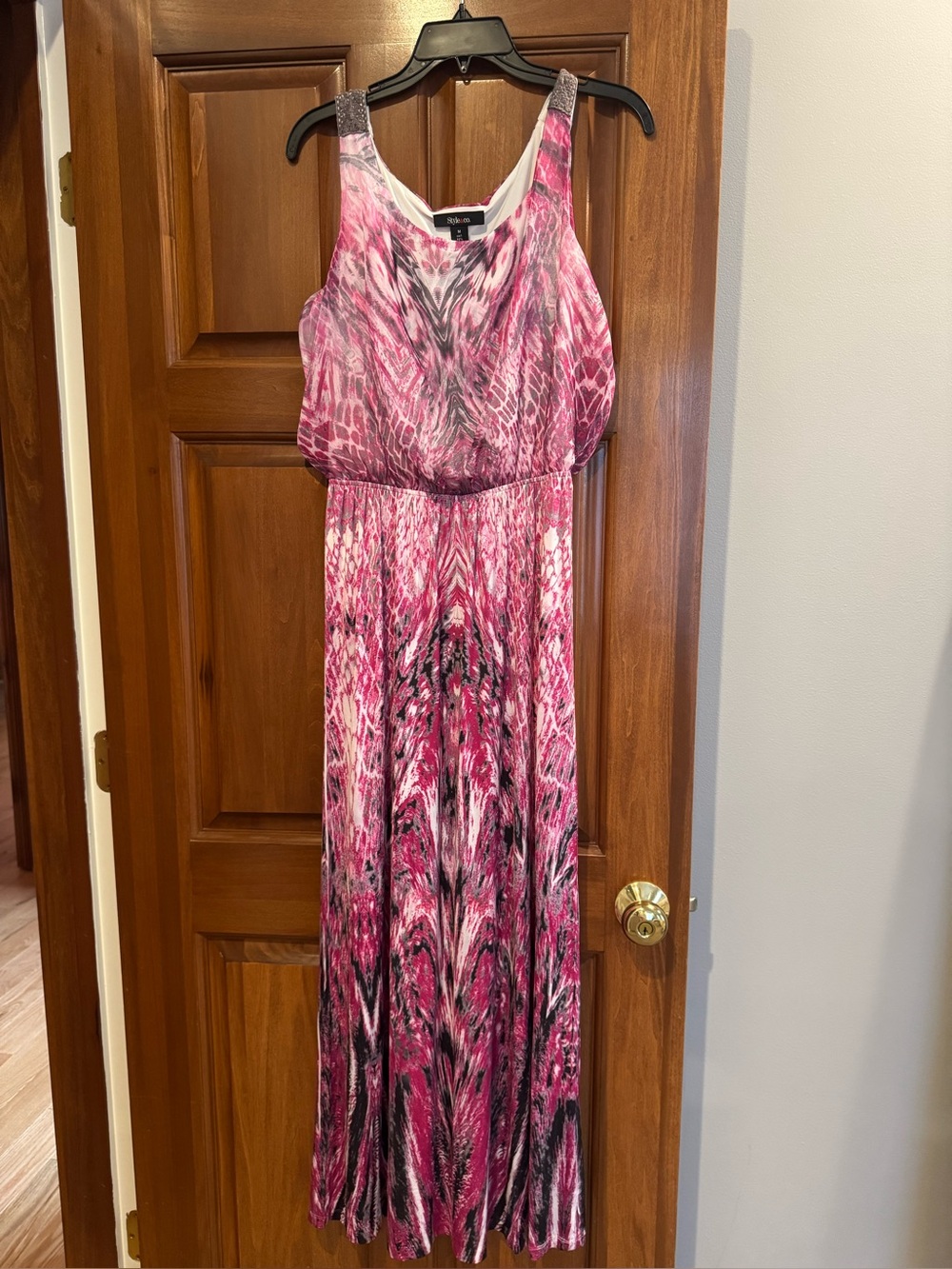 Style & Co. Pink Patterned Sleeveless Maxi Dress